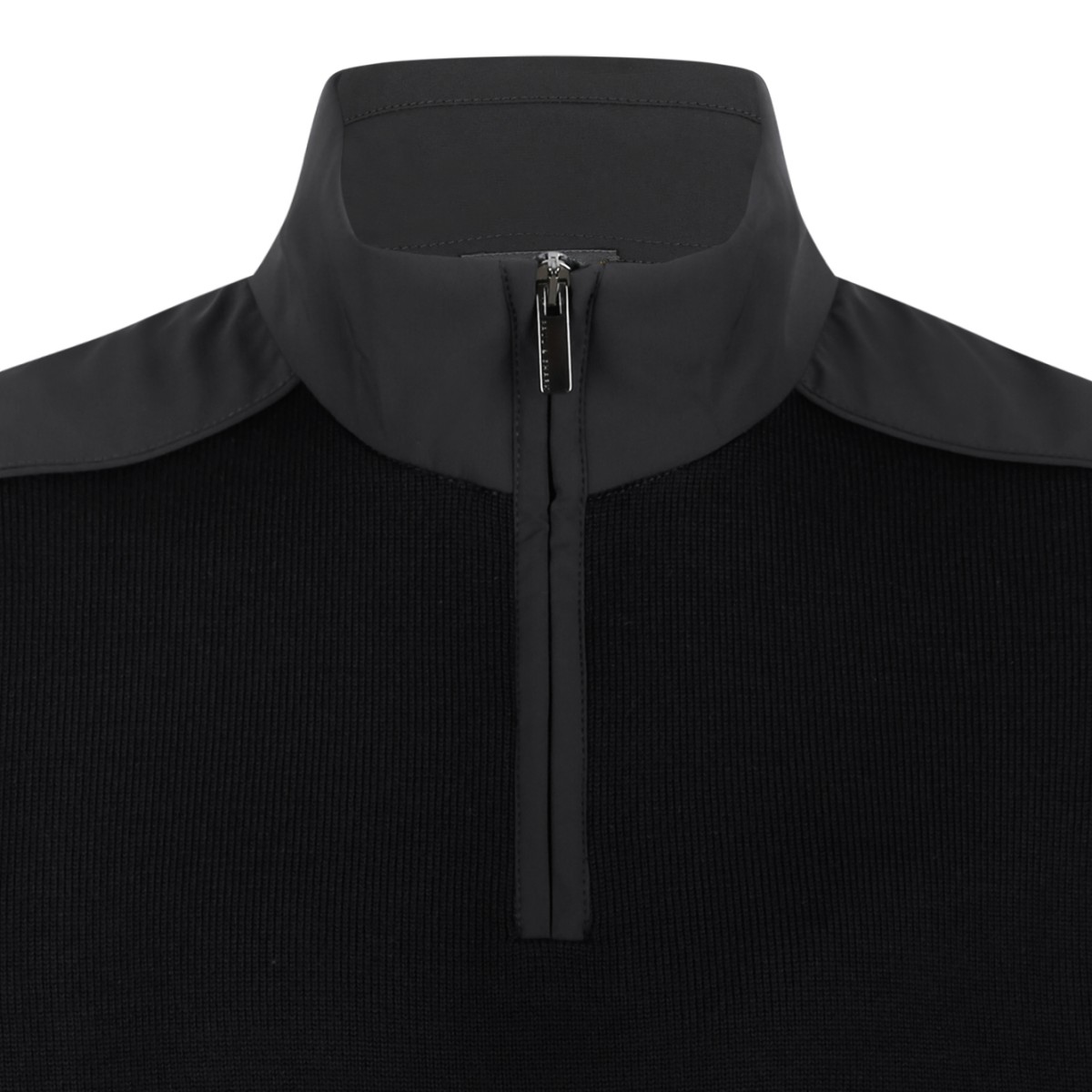 Paul & Shark Black Half-Zip Wool Sweater.