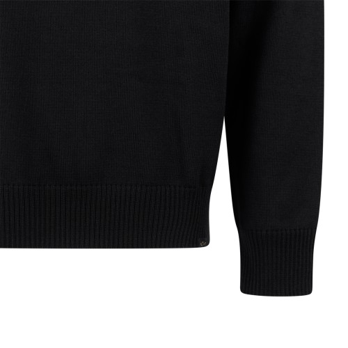 Paul & Shark Black Half-Zip Wool Sweater.