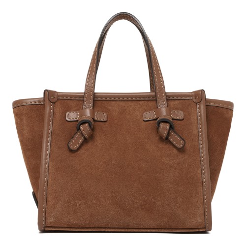 Marcella Cognac Suede Leather Tote Bag.