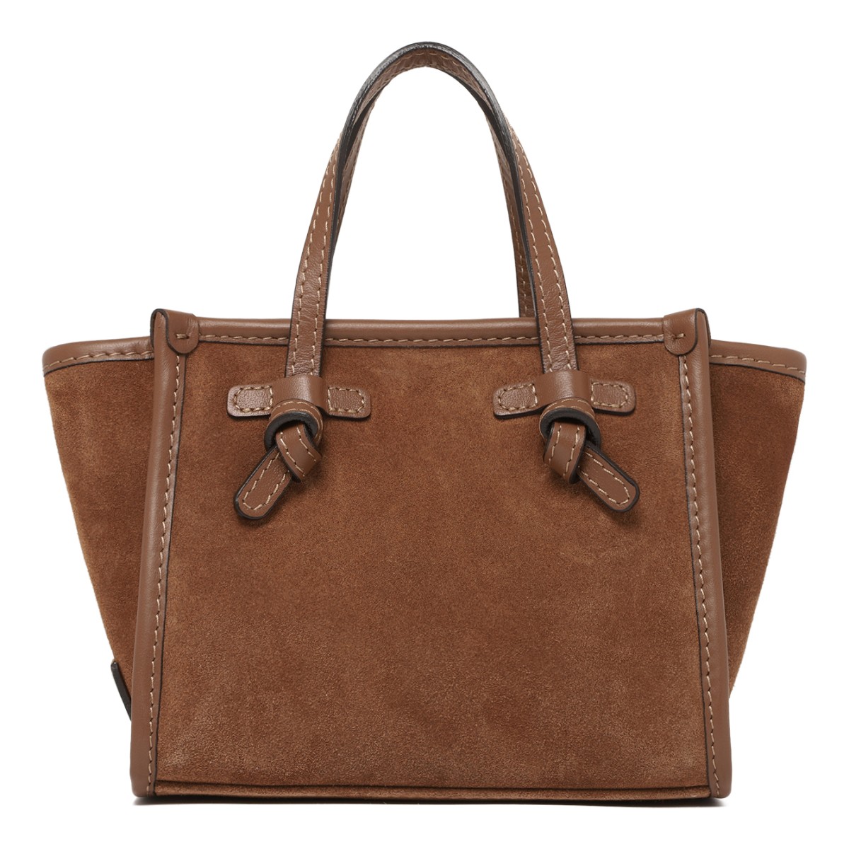 Marcella Cognac Suede Leather Tote Bag.