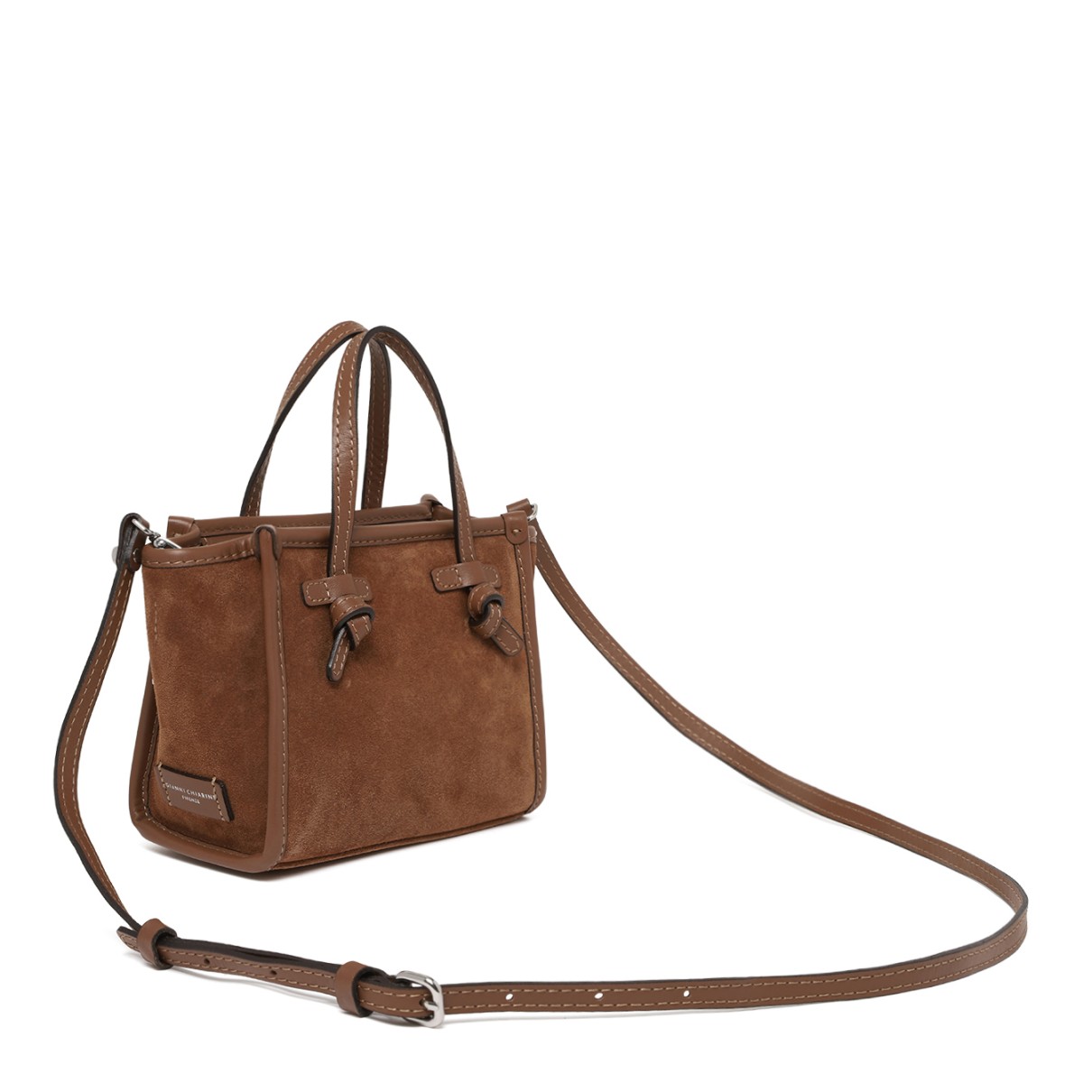 Marcella Cognac Suede Leather Tote Bag.