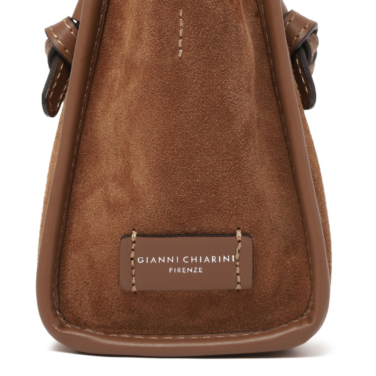 Marcella Cognac Suede Leather Tote Bag.