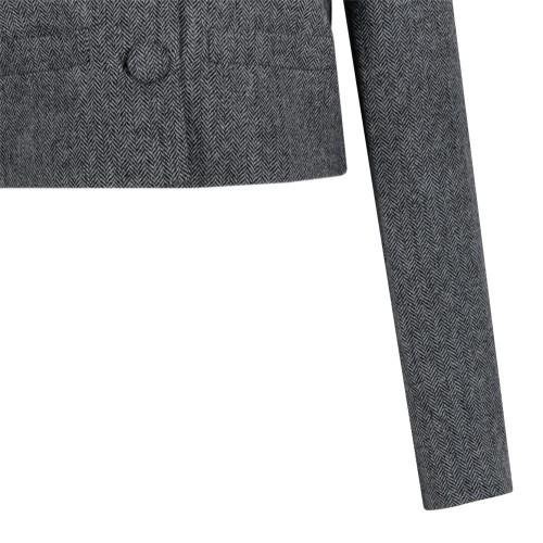 Self-Portrait Grey Cropped Tailored Jacket.