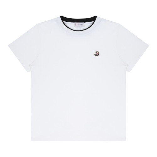 Moncler White Logo T-Shirt.