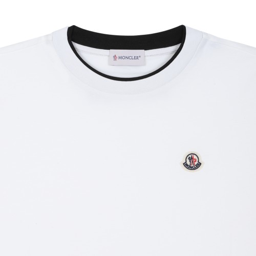 Moncler White Logo T-Shirt.