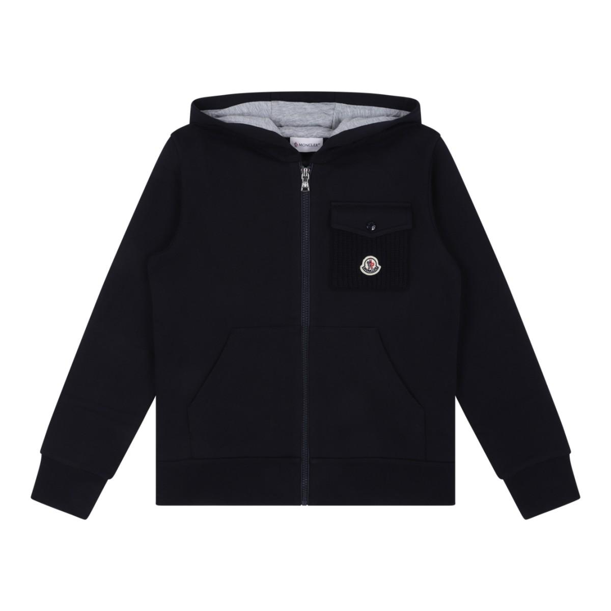 Moncler Black Zip-Up Hoodie.