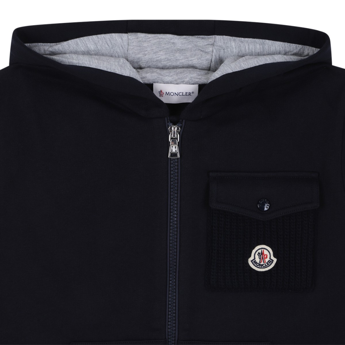 Moncler Black Zip-Up Hoodie.