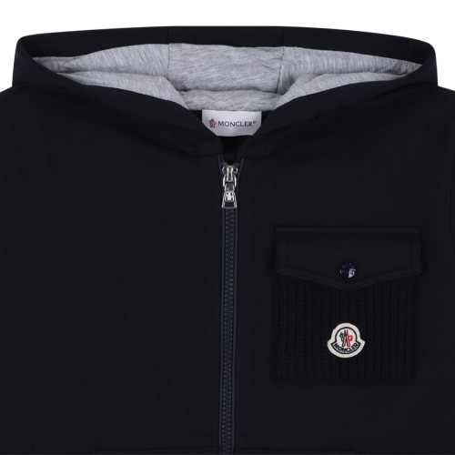 Moncler Black Zip-Up Hoodie.