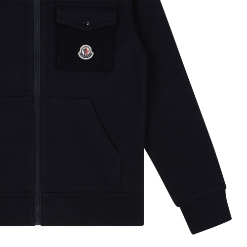 Moncler Black Zip-Up Hoodie.