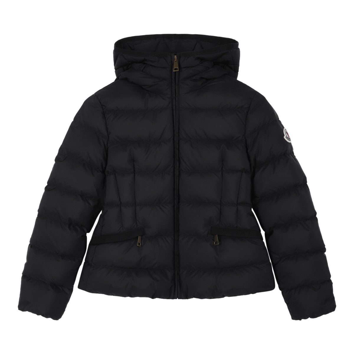 Moncler Black Hooded Down Jacket.