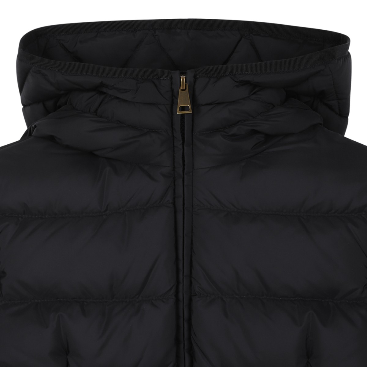 Moncler Black Hooded Down Jacket.