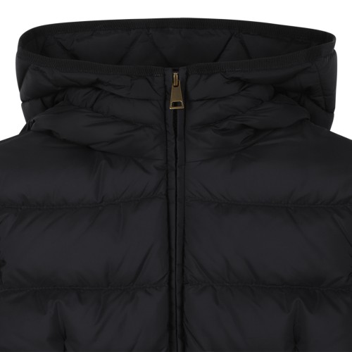 Moncler Black Hooded Down Jacket.