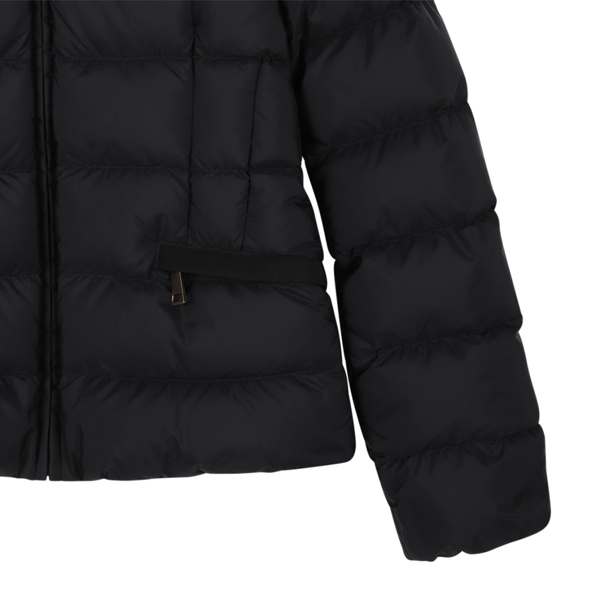 Moncler Black Hooded Down Jacket.