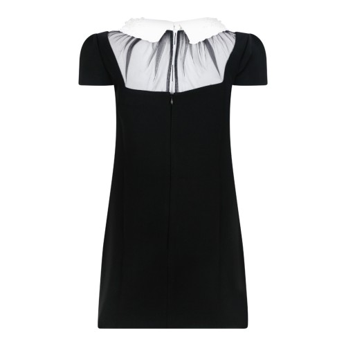 Self-Portrait Black Mini Dress with Bow Collar. 2