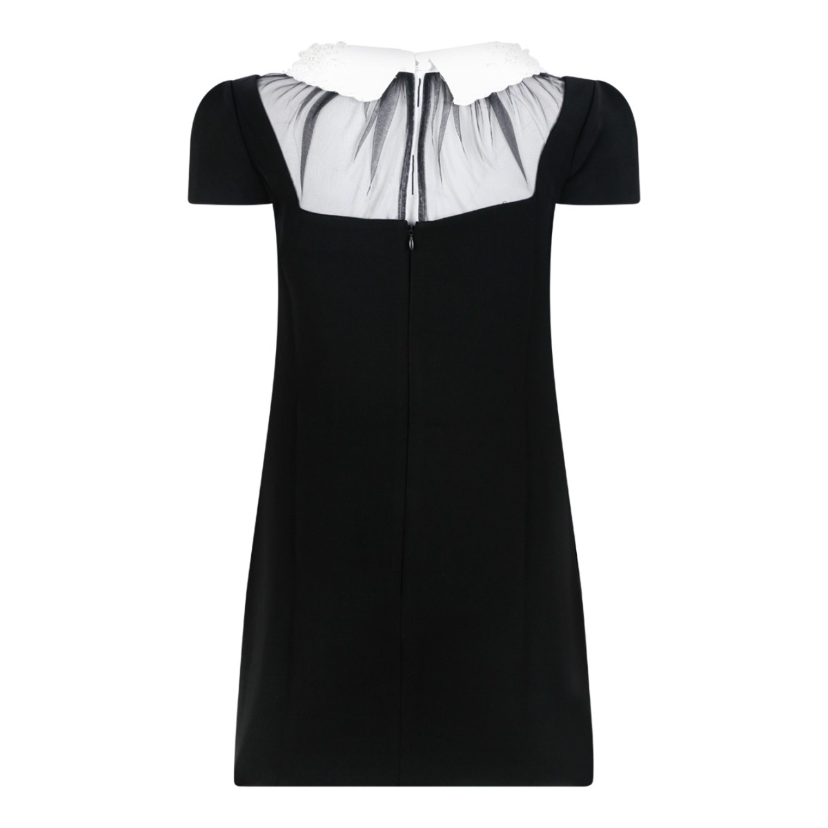 Self-Portrait Black Mini Dress with Bow Collar.