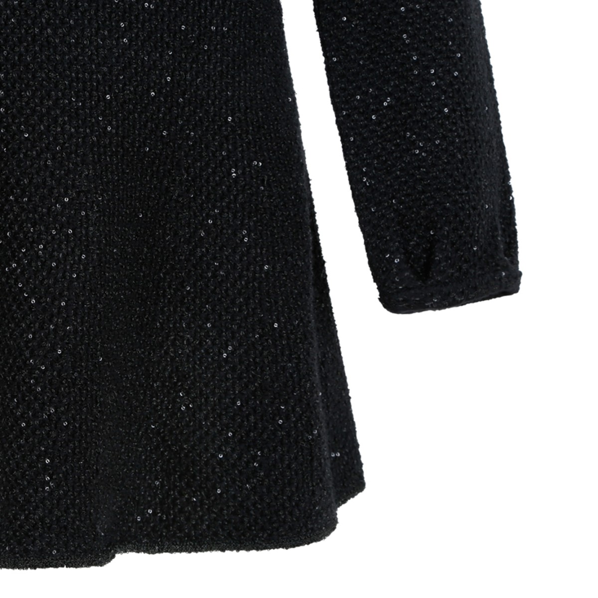 Self-Portrait Black Embellished Knit Mini Dress.