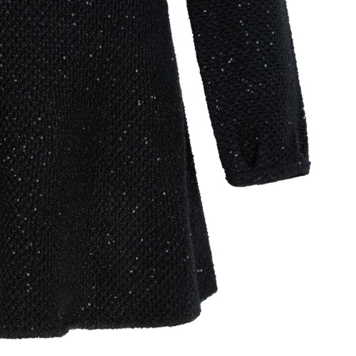 Self-Portrait Black Embellished Knit Mini Dress.