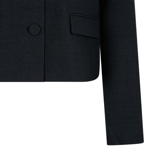 Self-Portrait Black Tailored Jacket with Lace Collar.