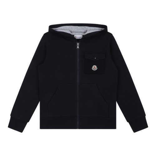 Moncler Black Zip-Up Hoodie.