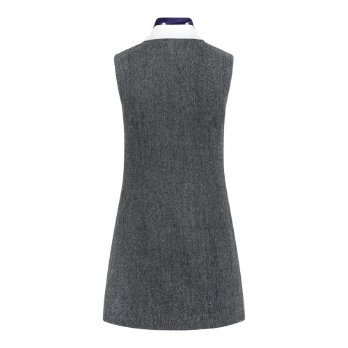 Self-Portrait Grey Tailored Mini Dress with Contrast Collar. 2