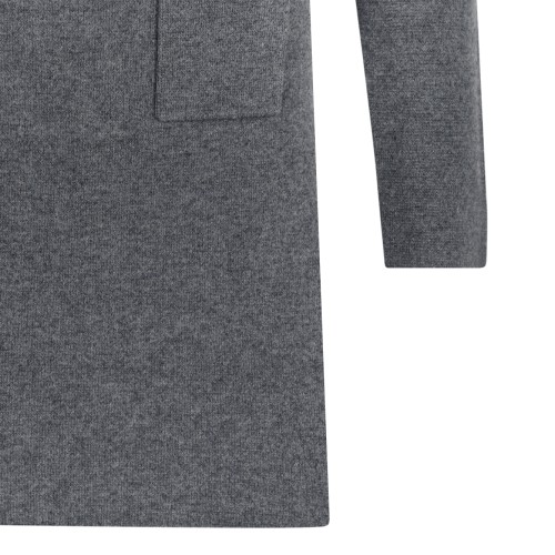 Self-Portrait Grey Knit Mini Dress with Lace Collar.  