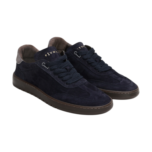 Piuma Navy Suede Sneakers with Grey Heel Tab. 2