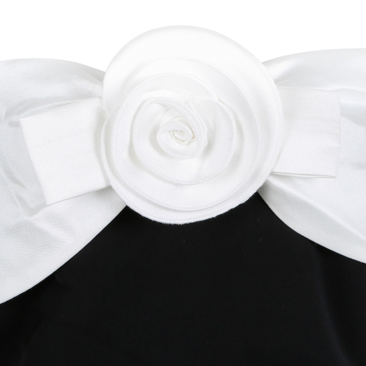 Self-Portrait Black Mini Dress with Oversized Bow Detail.