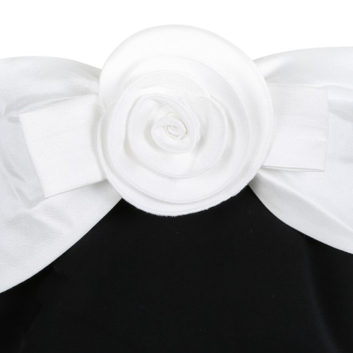 Self-Portrait Black Mini Dress with Oversized Bow Detail.