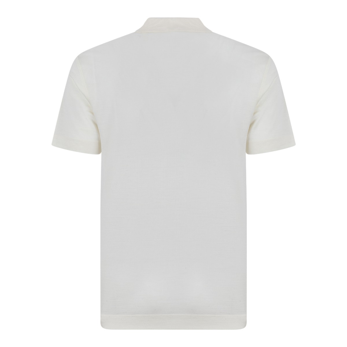 Boss White Open-Collar Polo Shirt.