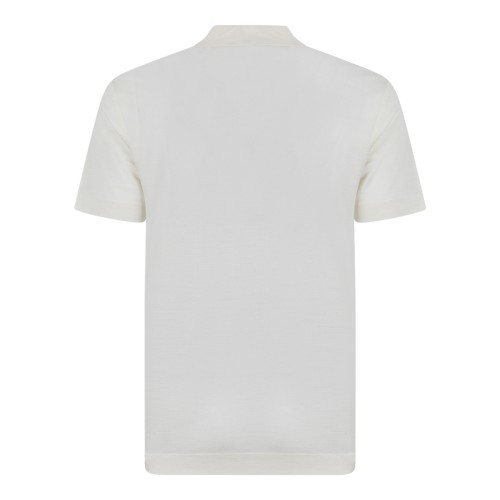 Boss White Open-Collar Polo Shirt.