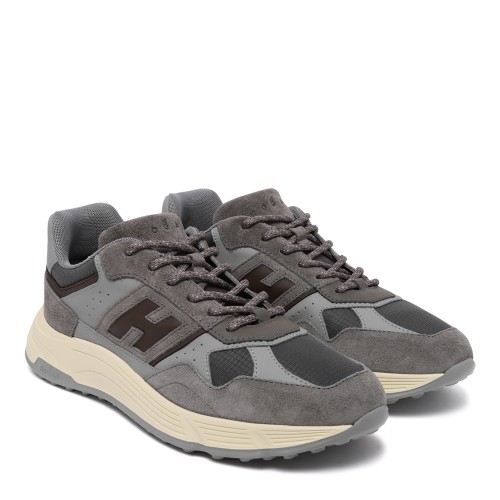 Hogan Grey Panelled Sneakers. 2