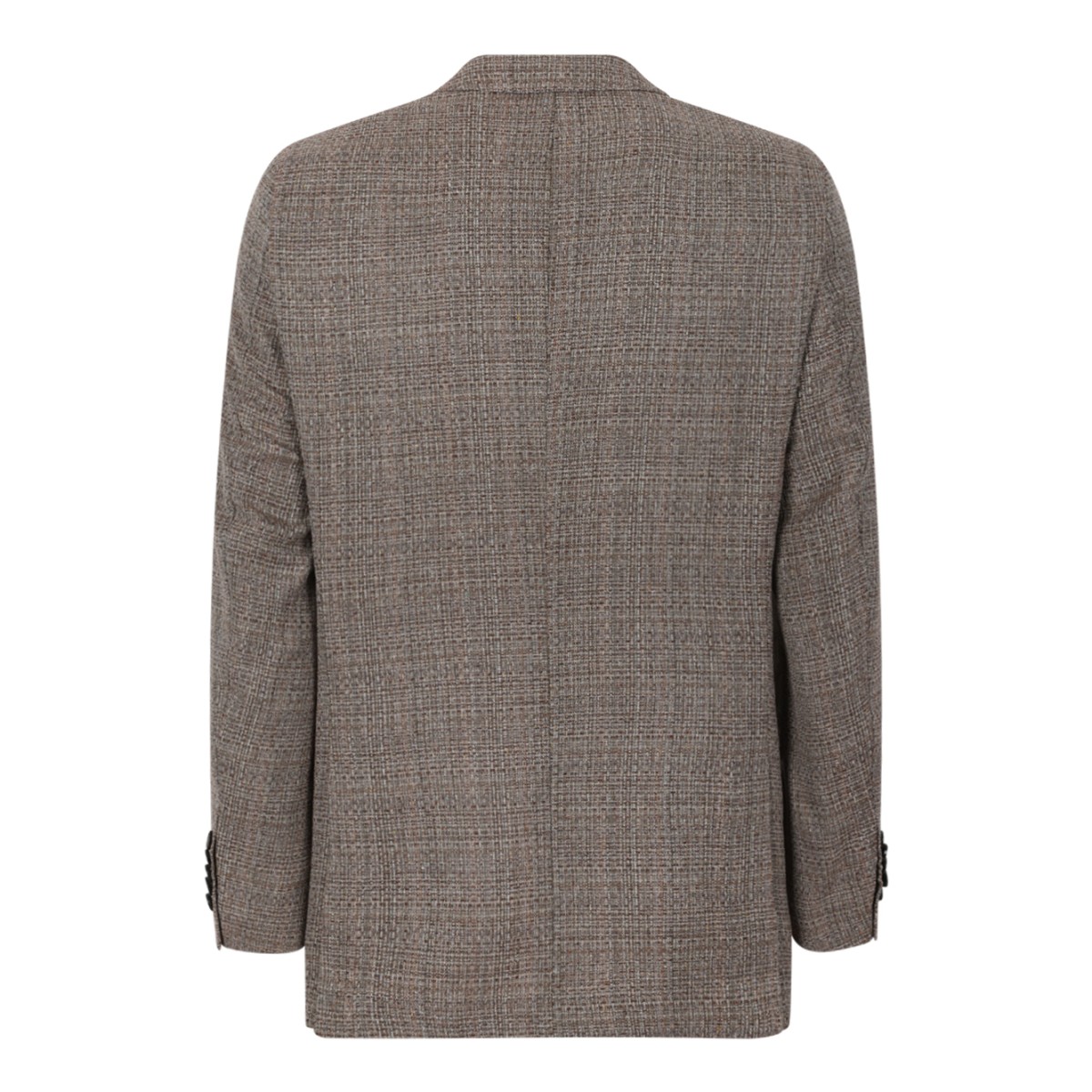 Boss Brown Check Double-Breasted Blazer.