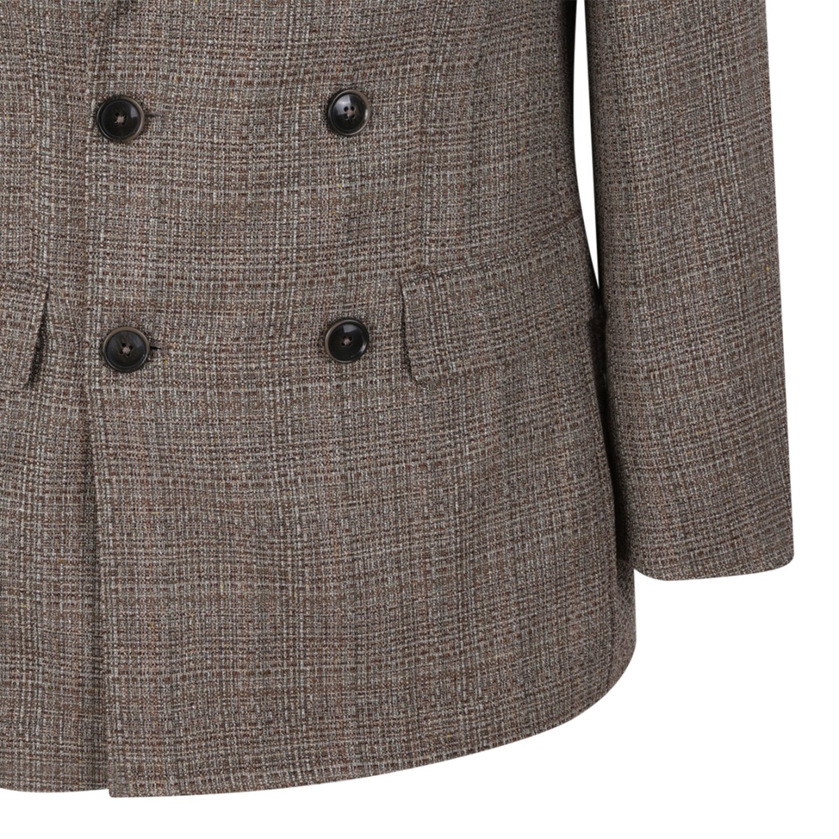 Boss Brown Check Double-Breasted Blazer.