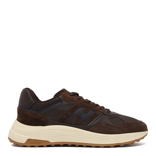 Hogan Brown Panelled Sneakers.
