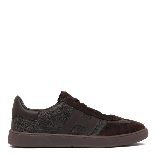 Hogan Dark Brown Suede Sneakers.
