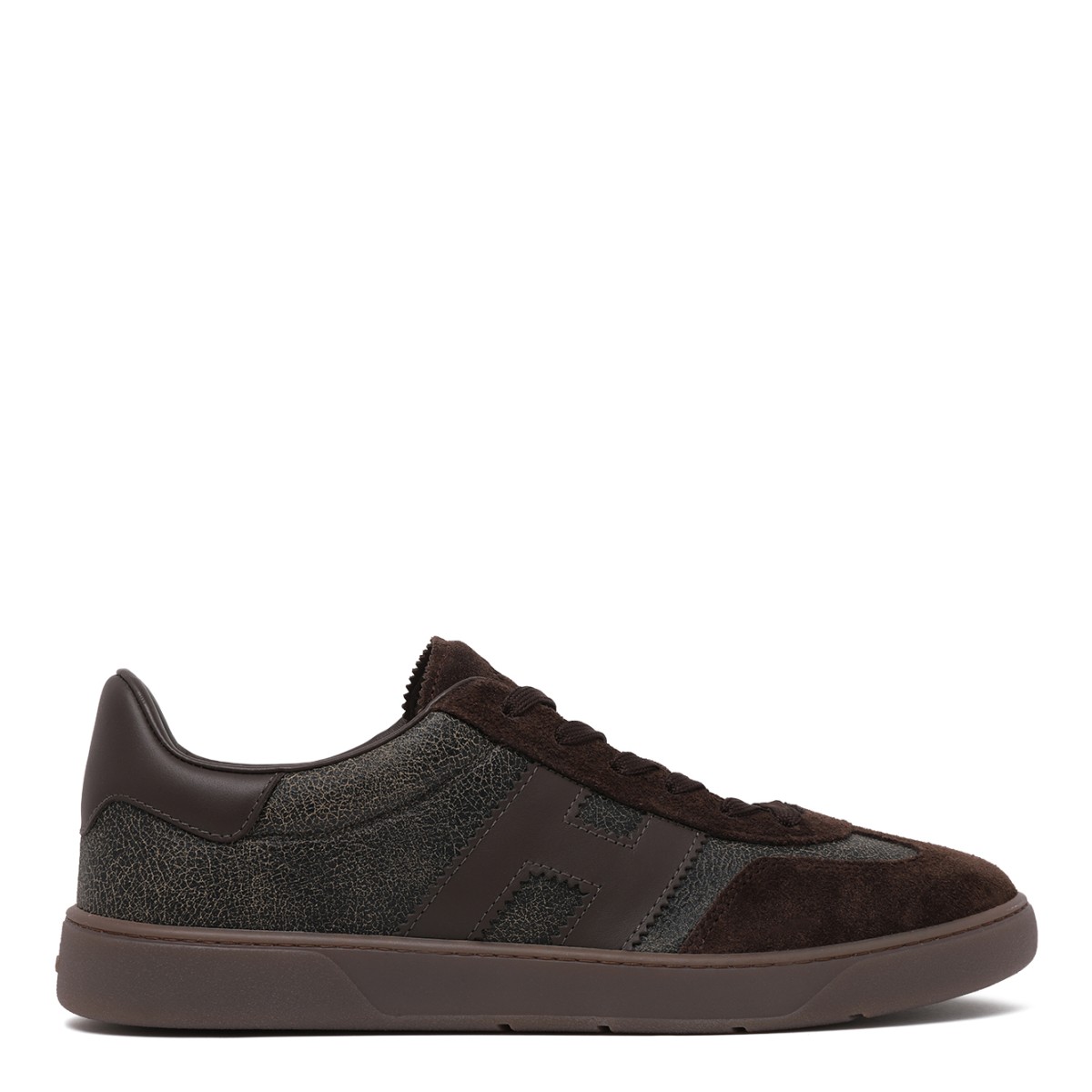 Hogan Dark Brown Suede Sneakers.