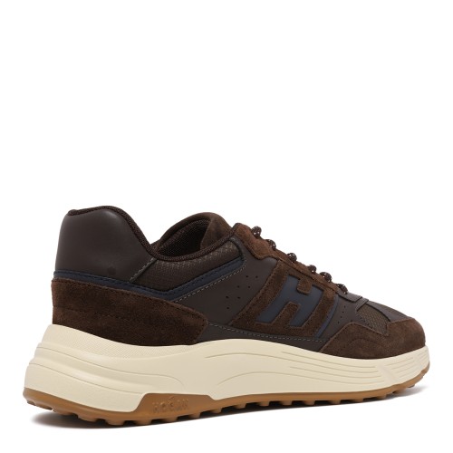 Hogan Brown Panelled Sneakers.