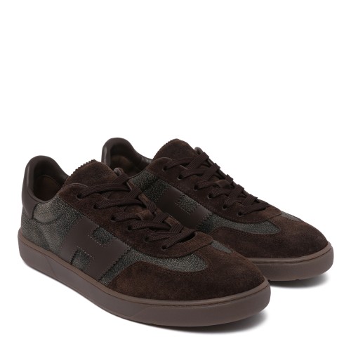 Hogan Dark Brown Suede Sneakers.