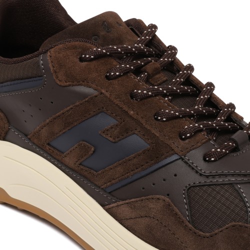 Hogan Brown Panelled Sneakers.