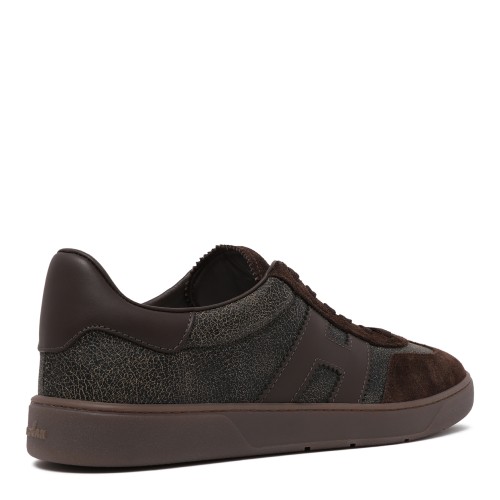 Hogan Dark Brown Suede Sneakers.