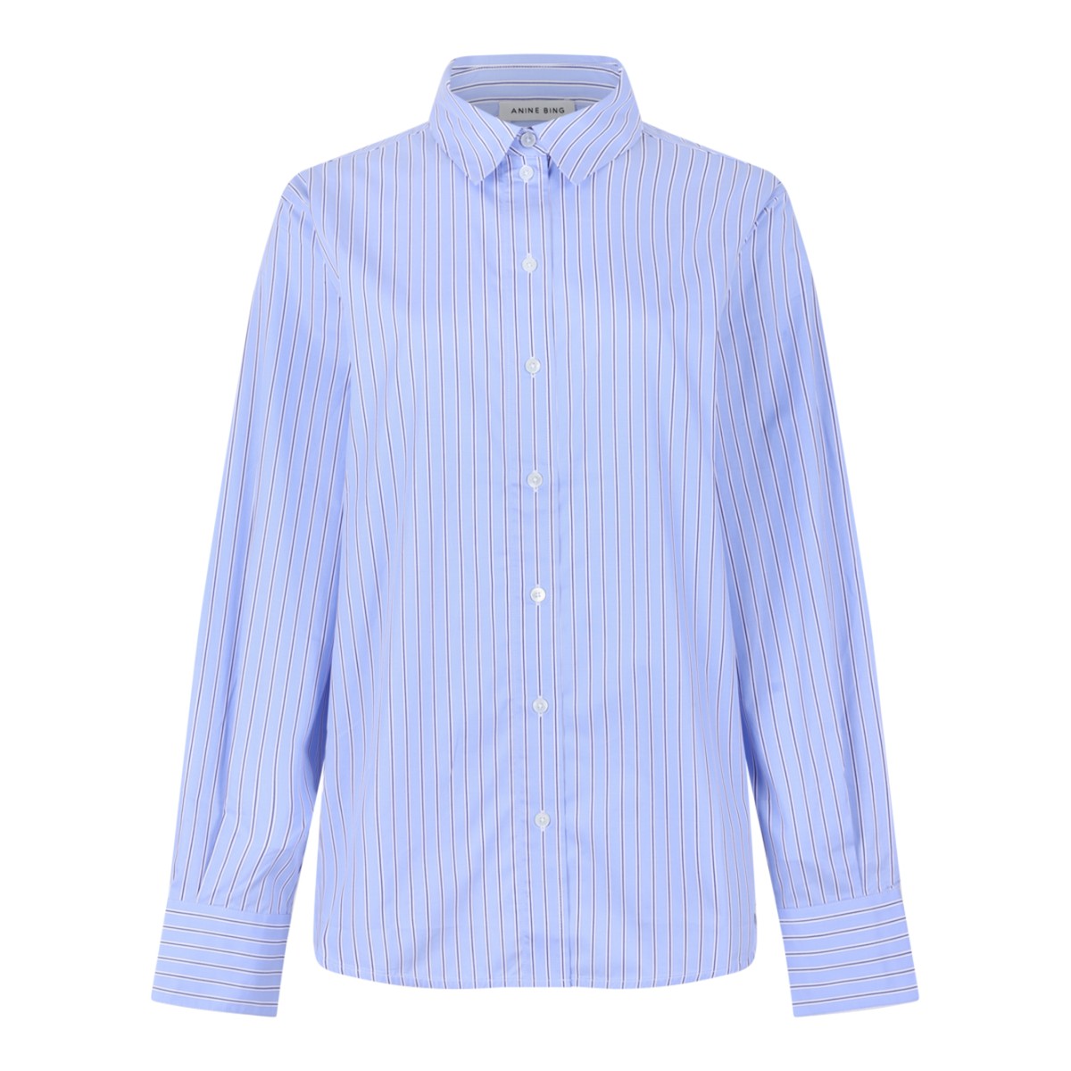 Anine Bing Blue Striped Cotton Shirt.