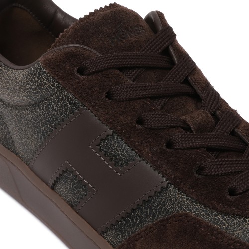 Hogan Dark Brown Suede Sneakers.