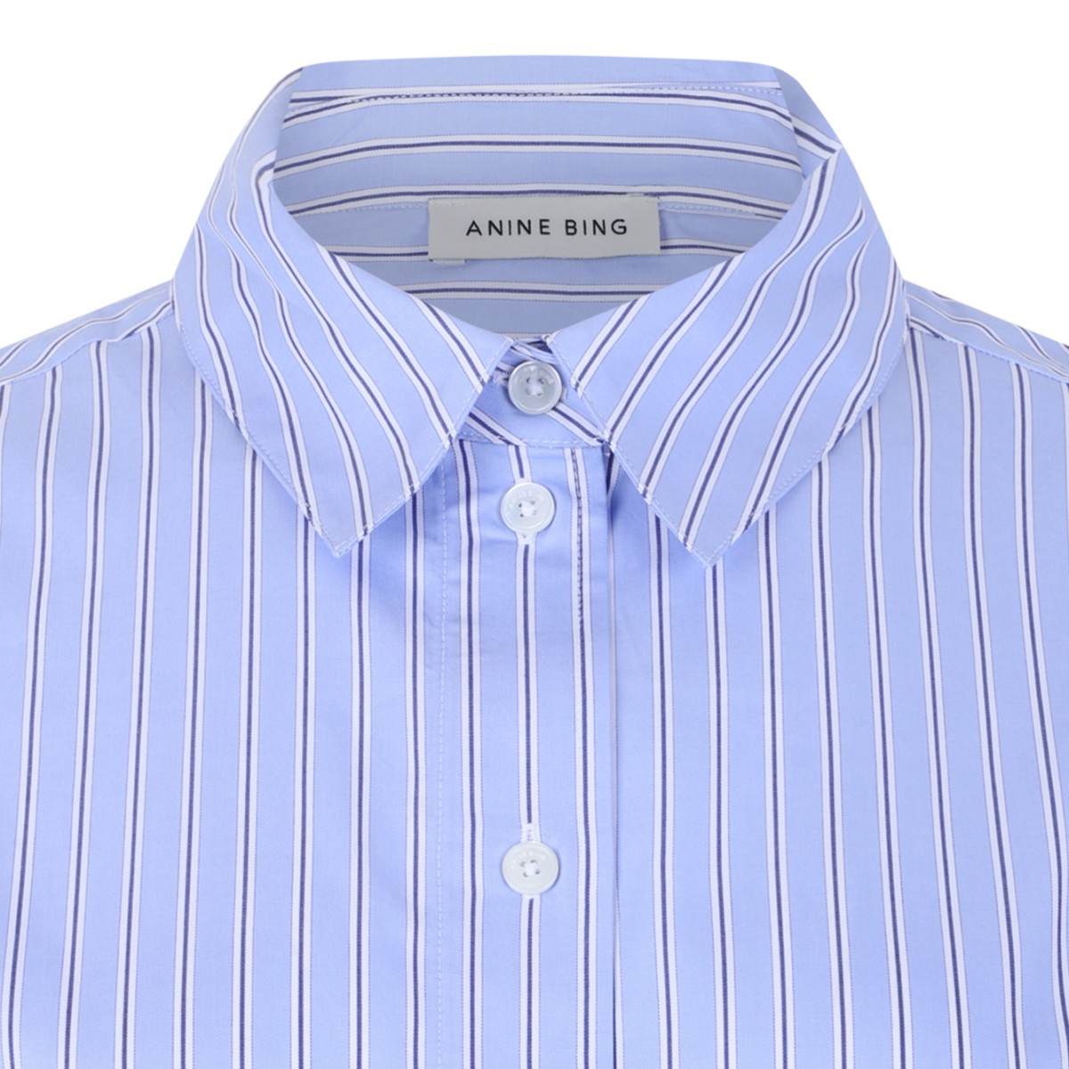 Anine Bing Blue Striped Cotton Shirt.