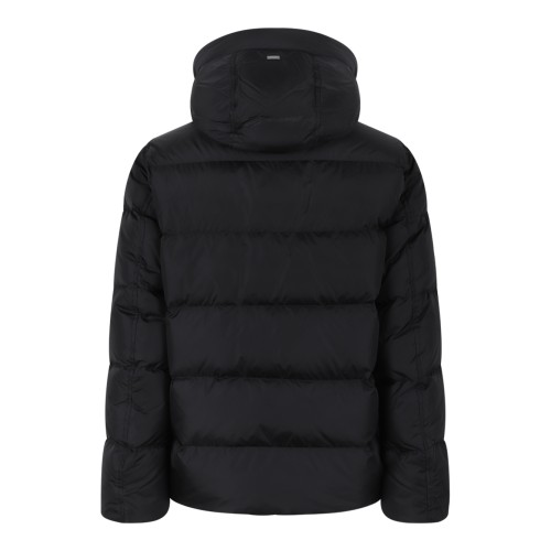 Herno Black Hooded Down Jacket. 2