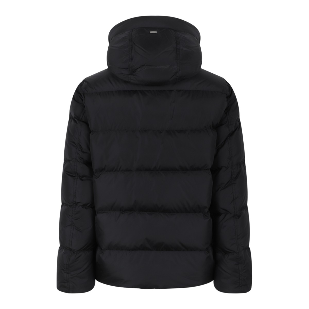 Herno Black Hooded Down Jacket.