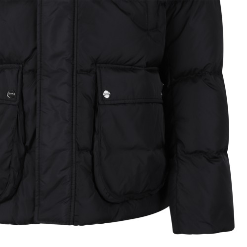 Herno Black Hooded Down Jacket.
