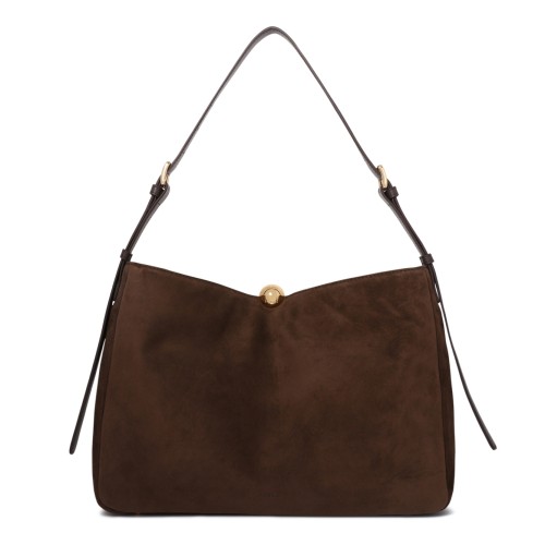 Furla Brown Suede Fringe Shoulder Bag. 2
