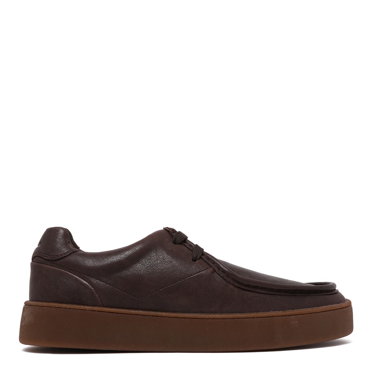 Voile Blanche Brown Leather Platform Shoes 