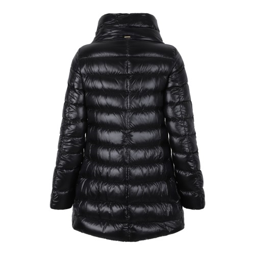Herno Black Hooded Down Coat. 2