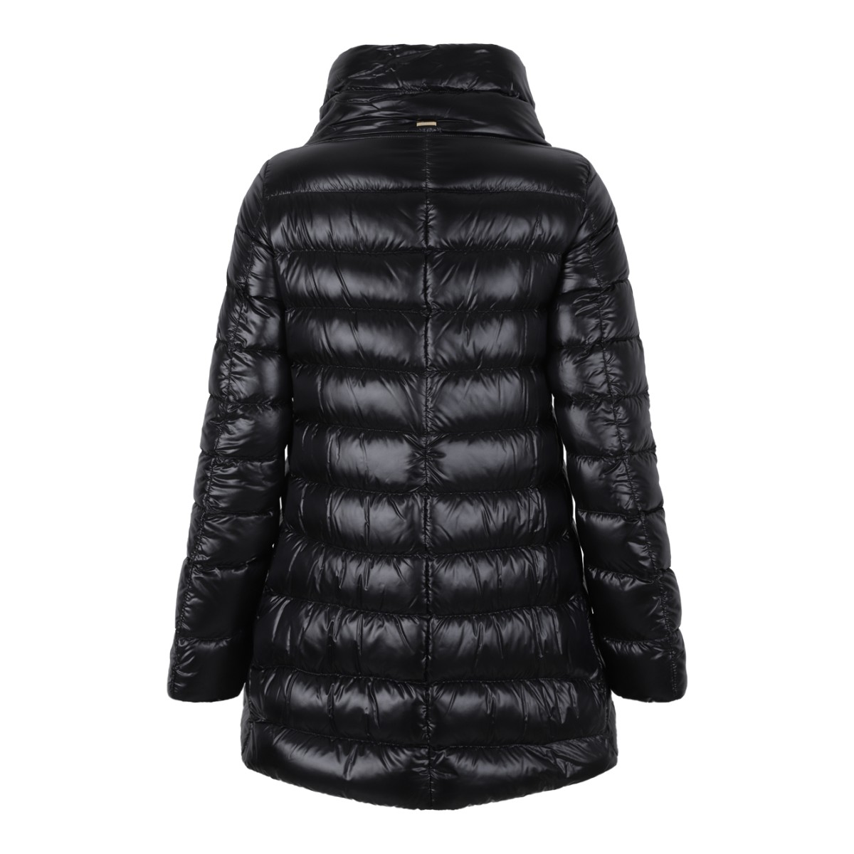 Herno Black Hooded Down Coat.